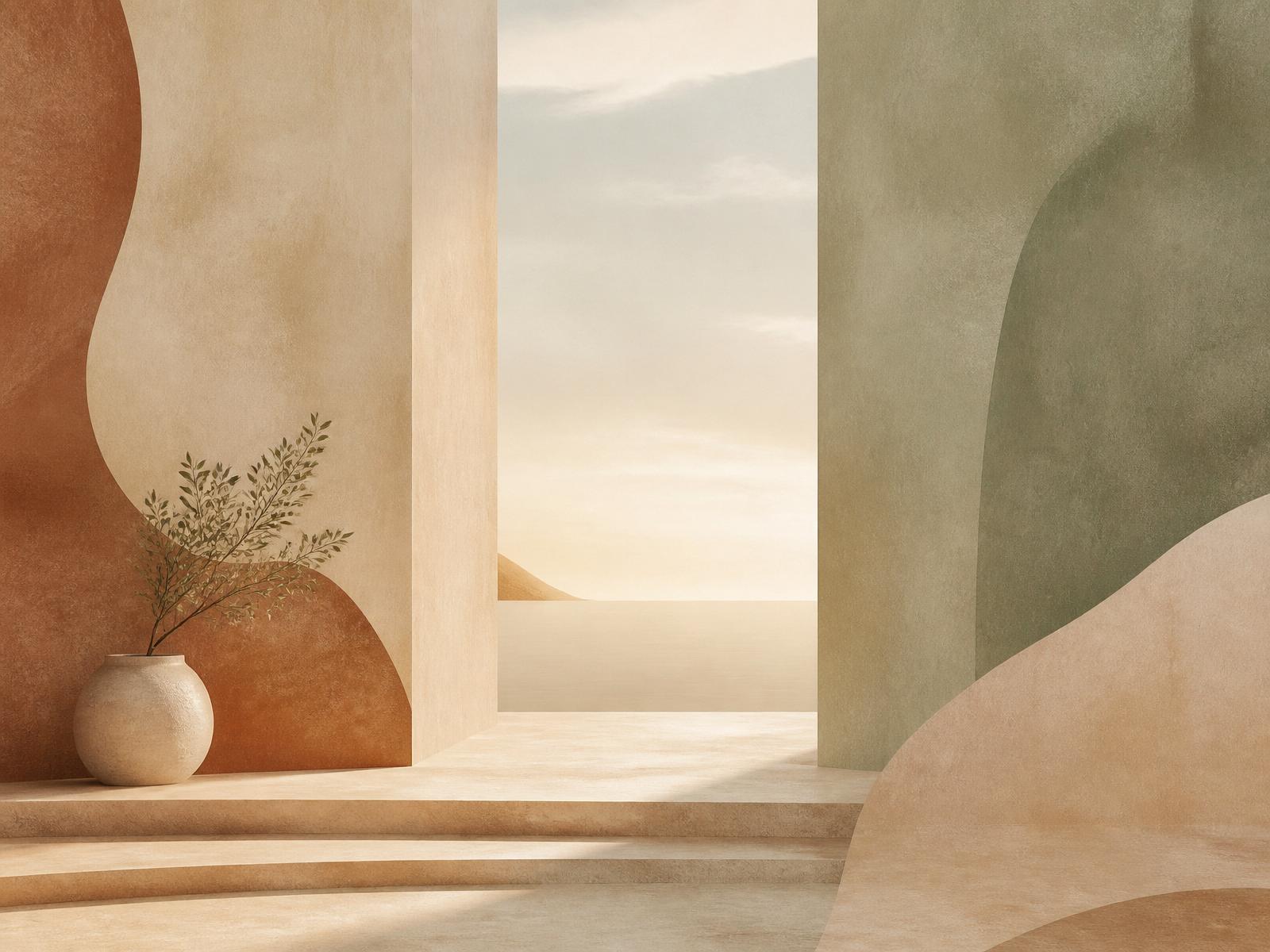 A soft threshold between two spaces, light spilling through